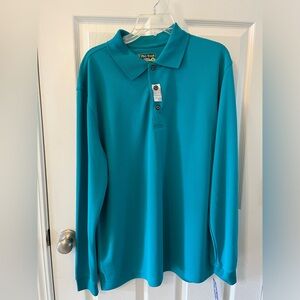 Pro Tour NWT Men’s Large Teal Long Sleeve Polo Shirt